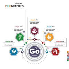 Wall Mural - infographics business template elements