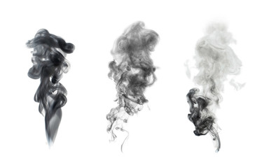 Wall Mural - white smoke isolated on black