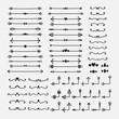 © Helen Sko - Lines, borders and dividers. Hand drawn calligraphic design elements. Set of decorative symbols in doodle style. Corners and separators collection