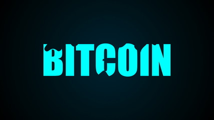 Poster - Bitcoin text. Abstract background. Digital 3d rendering