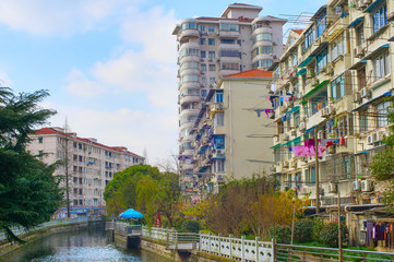 Sticker - Typical living district. Shanghai, China