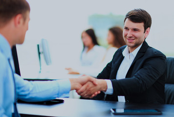 Wall Mural - The salesman shaking hands with customers.