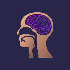 Poster - brain icon design. Vector illustration