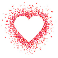 Heart Shape Background With Red Hearts