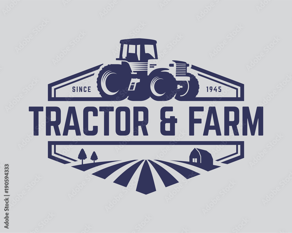 Collection of Tractor and farm logo template, vector set, vector pack ...