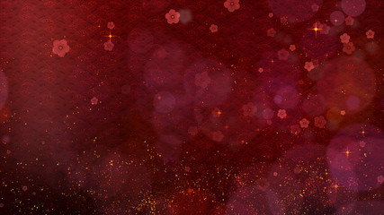 Aufkleber - Chinese New Year background with cherry blossom flowers blooming and Chinese lanterns decoration