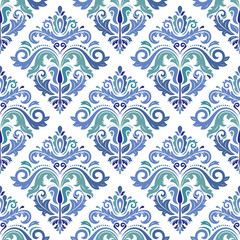 Wall Mural - Damask classic pattern. Seamless abstract background with repeating elements. Orient background