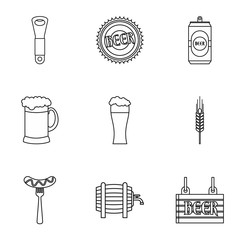 Sticker - Oktoberfest icons set, outline style