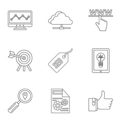 Wall Mural - SEO icons set, outline style