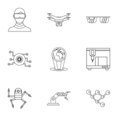 Poster - Electronic devices of future icons set