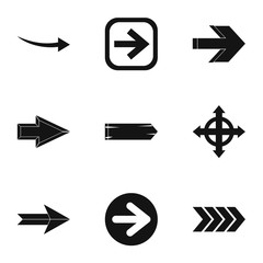 Poster - Kind of arrow icons set, simple style