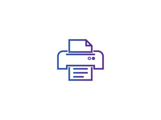 Poster - printer symbol icon. pixel perfect electric print outline line style template vector illustration