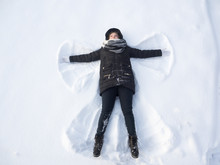 Girl In The Snow Angel Shows . Winter Angel