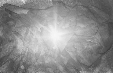 Aufkleber - Sun star black watercolor hand-drawn background for text design, web. Abstract brush painting paper grain texture illustration element for web wallpaper