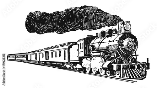 Fotomural Eisenbahn Dampflokomotive-railway steam locomotive