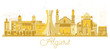 Algiers Algeria City Skyline Golden Silhouette.