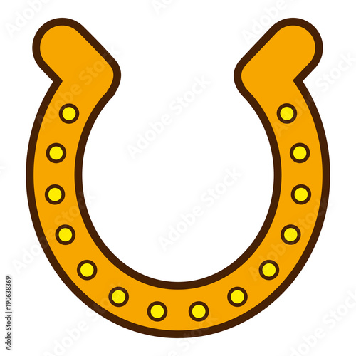 horseshoe luck good traditional icon vector illustration Poster Mural XXL