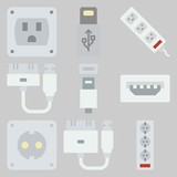 Fototapeta  - icons set about Connectors Cables . [keywordRandom:3]