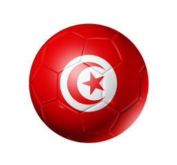 Soccer football ball with Tunisia flag