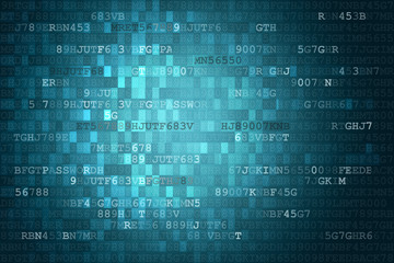 Pixeled binary background on digital screen