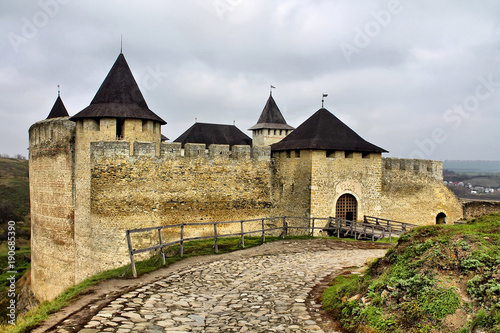 Fotomural Fortress in Khotyn Ukraine, famous place and travel route