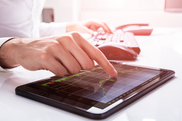 Aufkleber - Close-up Of A Businessperson Using Digital Tablet