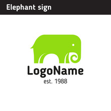 Logo Green Elephant, Reliability And Strength