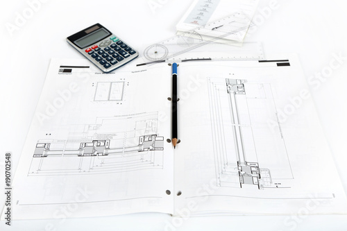 Architekura Rysunek Techniczny W Biurze Kalkulator Buy