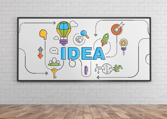 Poster - Colorful idea sketch on a whiteboard