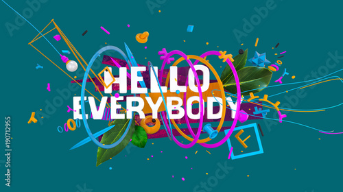 Hello everybody card - Buy this stock illustration and explore similar  illustrations at Adobe Stock | Adobe Stock