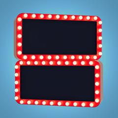 Wall Mural - Retro banners on blank background. 3D rendering