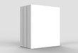 © Salih - Square slipcase book mock up isolated on soft gray background. 3D illustrating.