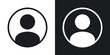 Vector user icon. Two-tone version on black and white background