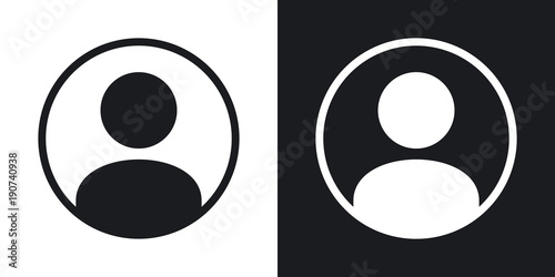 Cuadros en Lienzo Vector user icon. Two-tone version on black and white background