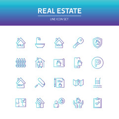 Poster - Real Estate Line Icon