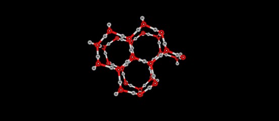 Wall Mural - Molecular structure of ice on black background