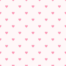 Valentine Pattern Seamless Heart Shape Sweet Pink Colors Background. 