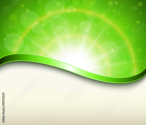 Sunny green background with copy space, spring design.