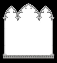 Classic Gothic Architectural Decorative Frame In Black And White Colors