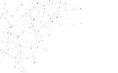 Poster - Illustration, global creative social network. Abstract polygonal background with lines and dots.
