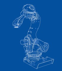 Poster - Industrial robot manipulator. Vector image