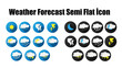  weather forecast semi flat vector icon for app and website