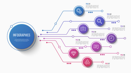 vector 7 options infographic structure chart