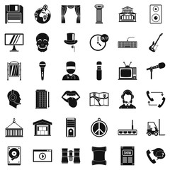 Poster - Technique icons set, simple style