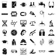 Poster - Professional tech icons set, simple style