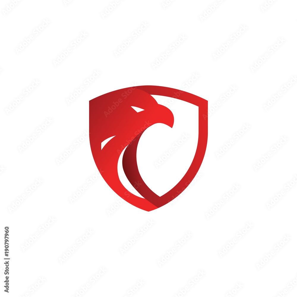 Security shield red eagle logo design template vector Stock Vector ...