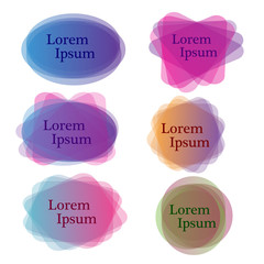 Leinwandbilder - Vector set of colorful different shapes abstract banners. Graphic overlay banners,label, tags, speech bubbles design