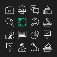Poster - Government line icons. Modern graphic elements, simple outline thin line design symbols. Vector icons set