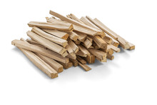 A Pile Of Wood Fire For Kindling On White Background, Clipping Path