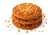 Cookie with peanut crumbs isolated.